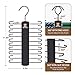ZEDODIER 2 Pack Tie Hanger with 40 Hooks, Space Saving Necktie Organizer for Men, Large Capacity Tie and Belt Wooden Hanger for Closet, Black
