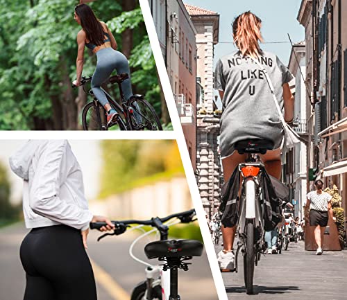 Image of Giddy Up! Bike Seat - Comfortable Bicycle Saddle for Exercise and Road Bicycle - Oversized Comfort Seat for Peloton Stationary - Extra Wide Replacement Padded Bike Saddle Cushion for Women and Men