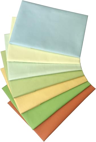 Qililandiy Paquete de 7 piezas de tela de algodón de 18 x 22 pulgadas, paquete de tela de acolchado para manualidades de costura (serie primavera)