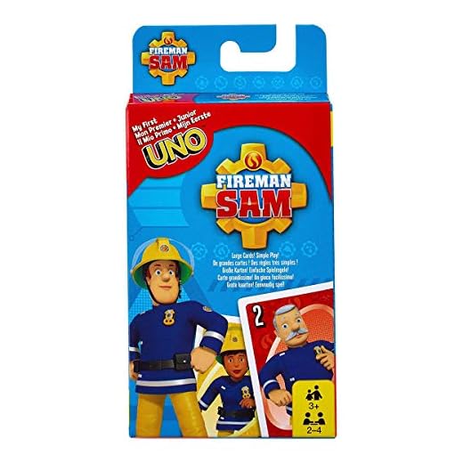 Mattel Games FMW18 UNO Junior Feuerwehrmann Sam Kartenspiel für Kinder, geeignet für 2 - 10 Spieler, Spieldauer ca. 15 Minuten, ab 3 Jahren