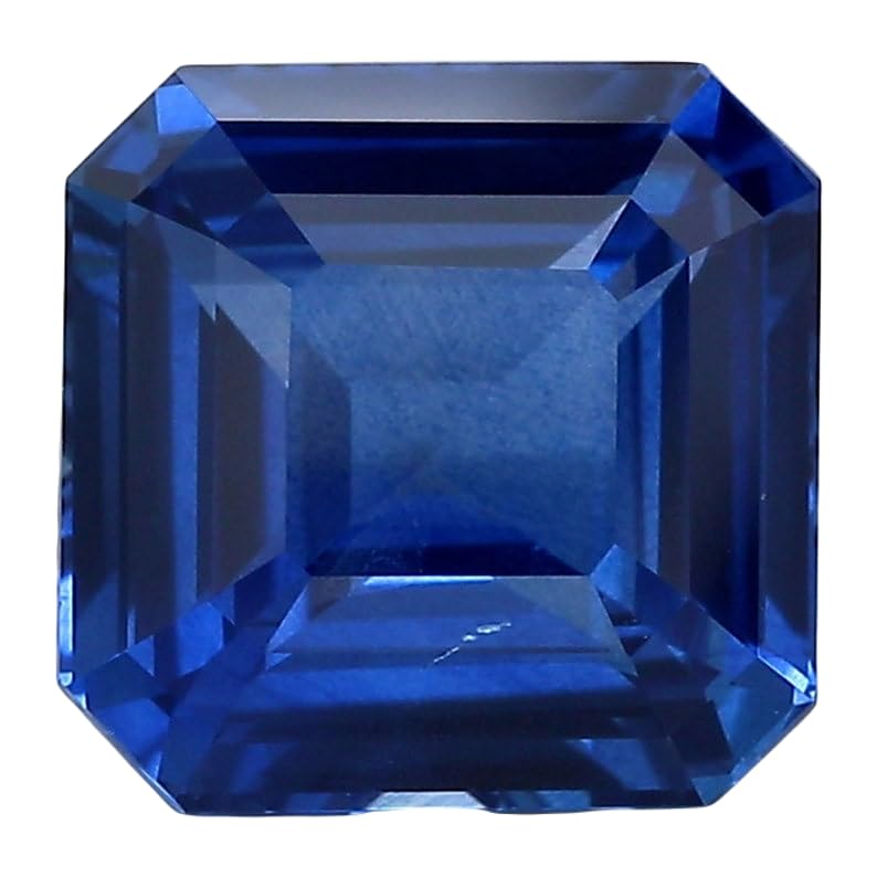 Saphir bleu naturel 5x5mm taille émeraude pour la création de bijoux DIY