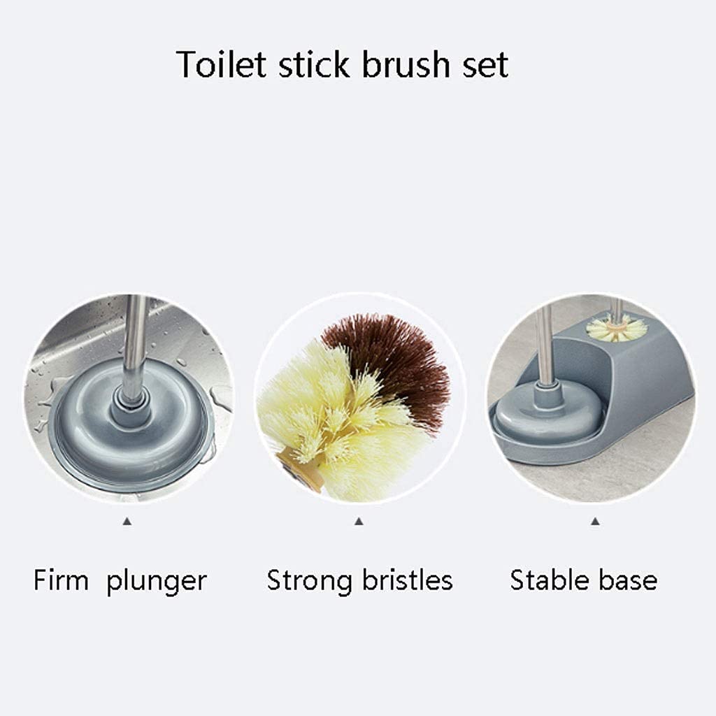 Uso Baños PúBlicos Escobilla De Baño Plástico con Soporte para, Inodoro Mango Largo, Juego Escobillas para, Cajón, Cepillo Limpieza Apto Mayoría Inodoros(Grey)