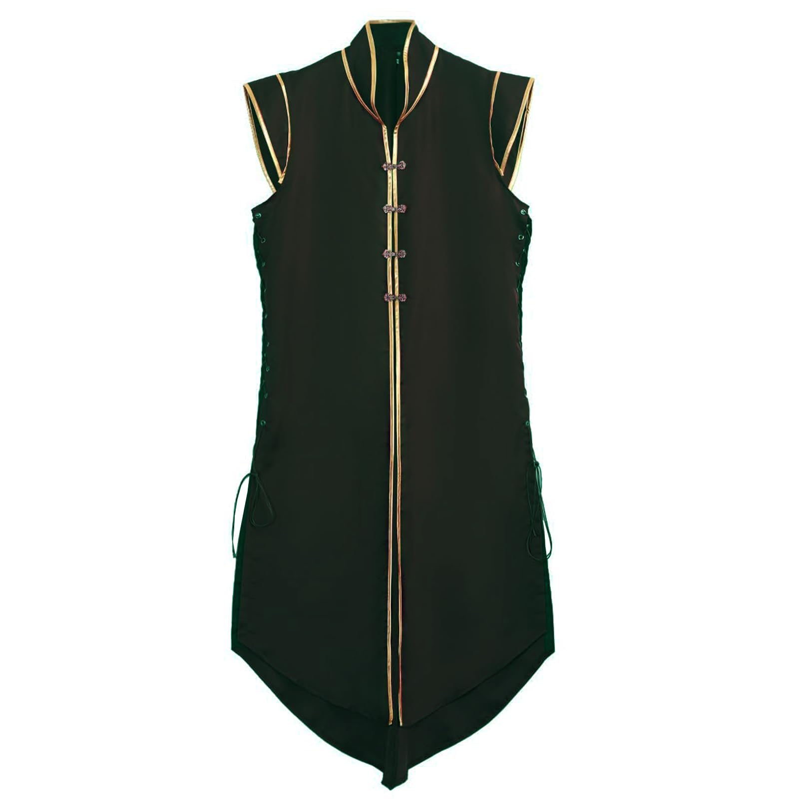 UniqKaliber Mens Medieval Viking Vest, Renaissance Waistcoat Costume Vintage Sleeveless Jacket Long Knight Surcoat - Image 3