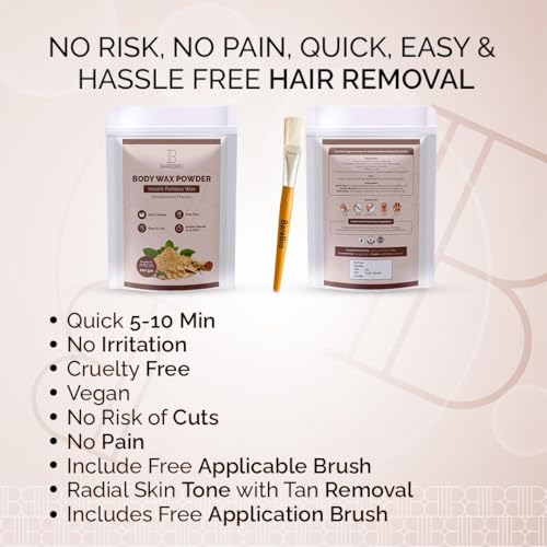 Image of Sandalwood Hair Removal Wax Powder for Women & Men | Professional & Painless Herbal Wax Powder with Natural Ingredients for All Skin Types | Quick, Easy to Apply Hair Removal for Smooth Skin with No Irritation or Skin Rashes 100 Gms