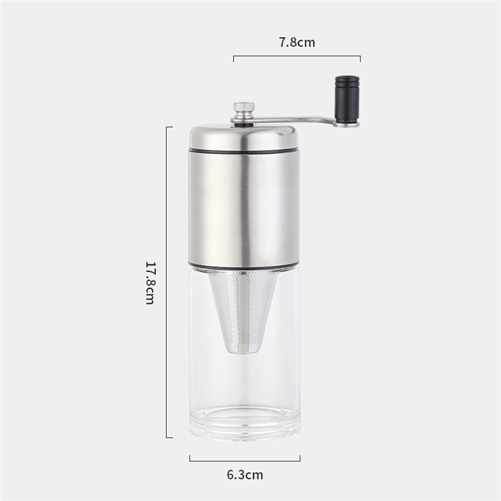 Manuelle Mühle Kaffeemühle aus Edelstahl Grat Kaffeemühle Verstellbare Handkaffeemühle mit Keramikmahlwerken Perfekt für Zuhause, Büro und Reisen