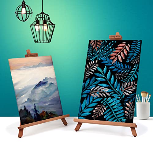 Falling In Art Beechwood 25’’ Tabletop Easel Display Stand Set For Painting- Holding Canvas Up To 22 1/2 Inches High, 2 Pack Artist A-Frame Tripod With Rubber Feet, Portable Photo And Sign Holder #TOP4