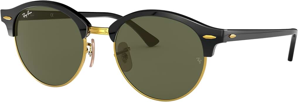 Amazon.com: Ray-Ban RB4246 Clubround Round Sunglasses, Black