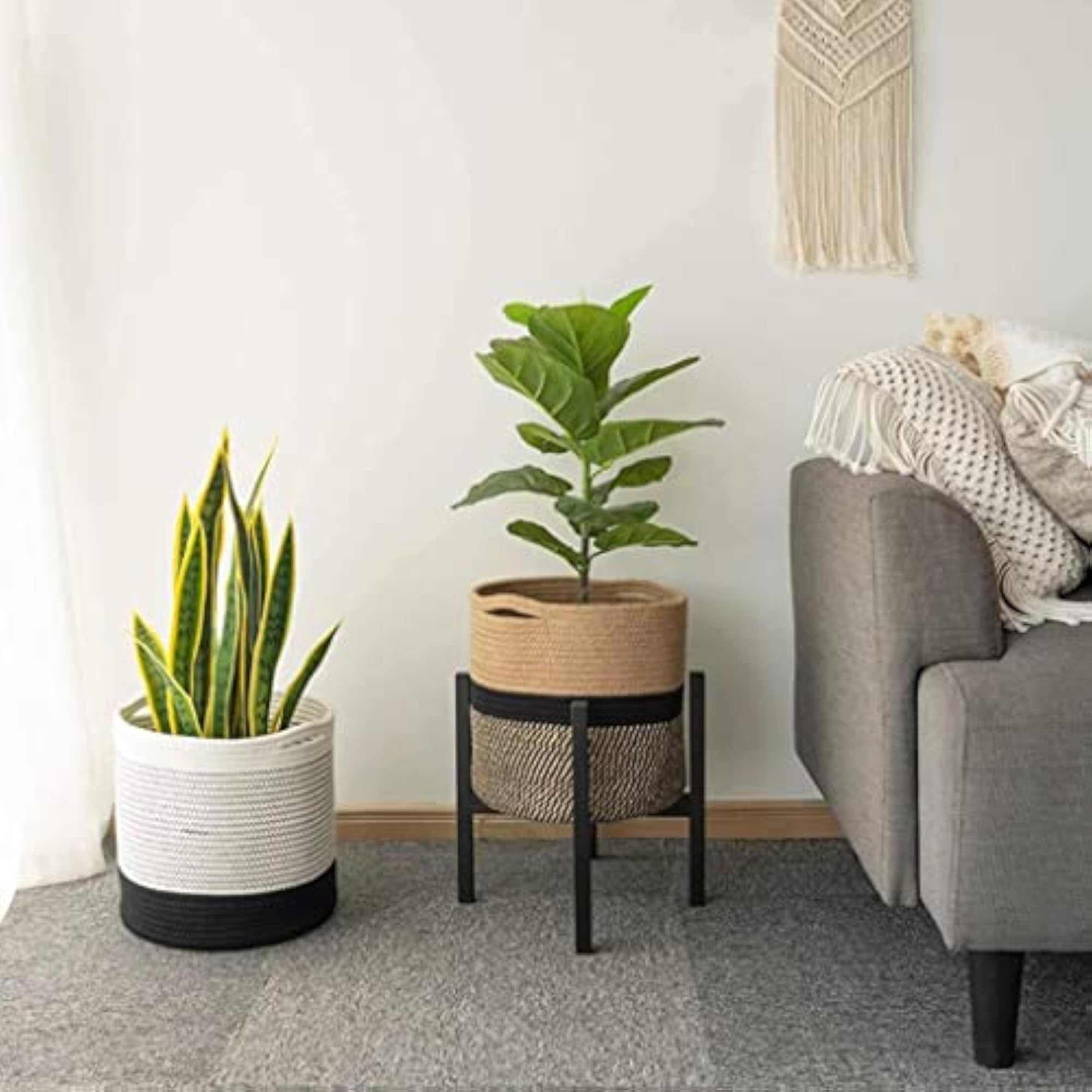 Rope Woven Decorative Laundry Basket