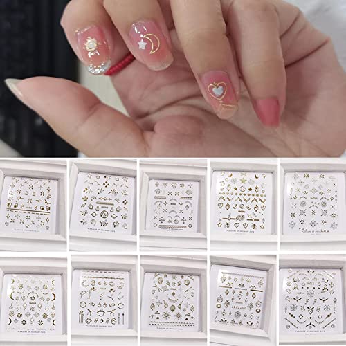Futvart Nail Art Stickers 3D Diamond Design Luxury Nail Decals Self Adhesive Nail Design Stickers Nail Decorations For Nail Art With Tweezers (10 Sheets) #TOP4