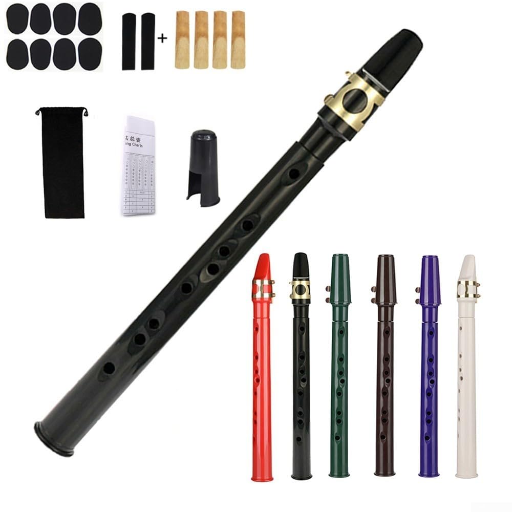 Zoegneer Petit saxophone de poche portable avec anches et ligature pour anniversaires et festivals (violet)