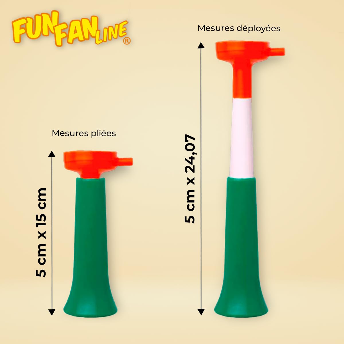 Pack 3 Trompettes Vuvuzela à Trois Corps | Klaxon Compact et Démontable pour Football, Fêtes et Événements Sportifs | 98 DB Animation Enfants et Adultes Facile à Transporter (Irlande)