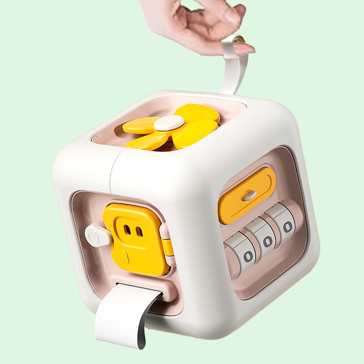 Montessori Toys for Kids Busy Cube Toys for Child Travel Sensory Toy for Toddlers 1-3 Learning Fine Motor Skills 1st Birthday Gifts Boys Girls 18 Months + (Pink)