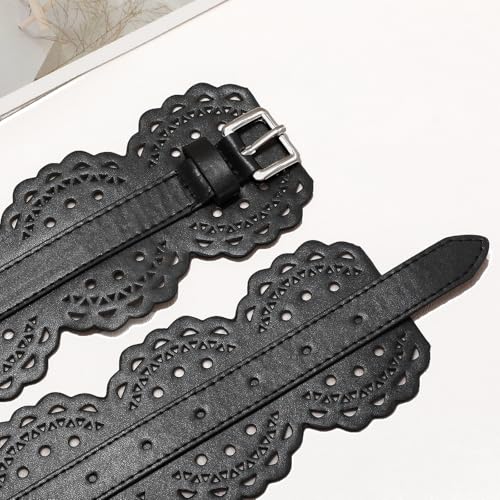 XZQTIVE Women Wide Belt For Dresses Vintage Chunky Belts Thick Leather Waist Belt With Prong Buckle3