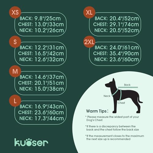 Kuoser Wasserdichter Hundemantel für Kleine Hunde - Wärmer, Winter, Mit Geschirr, Moden Hundejacke, Reflektierend für Kleine Hunde, Braun S