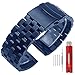 Kai Tian Matte 5 Filas Correa reloj de acero inoxidable azul 20mm Doble cerradura Banda de repuesto de metal para hombres Mujeres