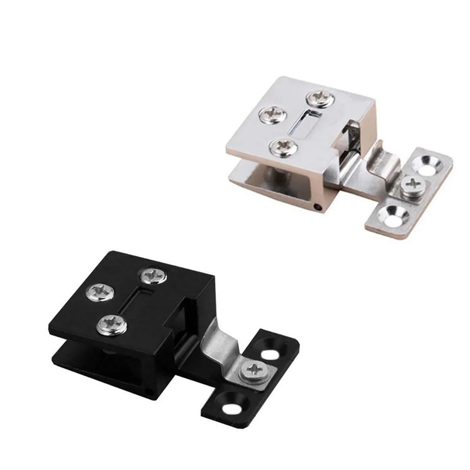 Buiioqyur Black Glass Door Hinge Cupboard Display Cabinet Gate Clamp Furniture Hardware Zinc Alloy Cupboard Display Cabinet Gate Clamps(Black)
