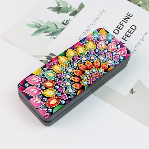 Image of DIY Diamond Painting Glasses Case, Mandala Flower Eyeglass Storage Box, Colorful 5D Diamond Art Kit for Adults, Travel Sunglasses Holder, Handmade Craft Gift Idea