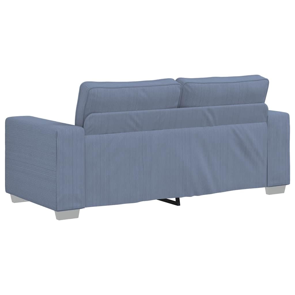 vidaXL Sofá de Dos plazas Azul, 180x77x82 cm, Tela de Pana