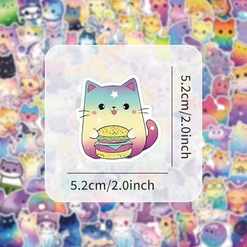 Image of 130Pcs Cute Cat Stickers, Kawaii Starry Sky Cat Vinyl Decals, Waterproof Sticker Set for Laptop Water Bottle Scrapbook, Cat Lover Gifts & Party Decorations