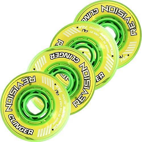 Revision Clinger Indoor Inline Roller Hockey Wheels - 74A - 80mm 4 Pack