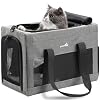 Pecute Airline Approved Cat Carrier, Pet Carrier Soft-Sided, Portable Dog Carrier with Stable Structure, TSA Approved Pet Carrier for Pets Less Than 12lbs, Cat Carrier Bag Suitable for Travel, Gray