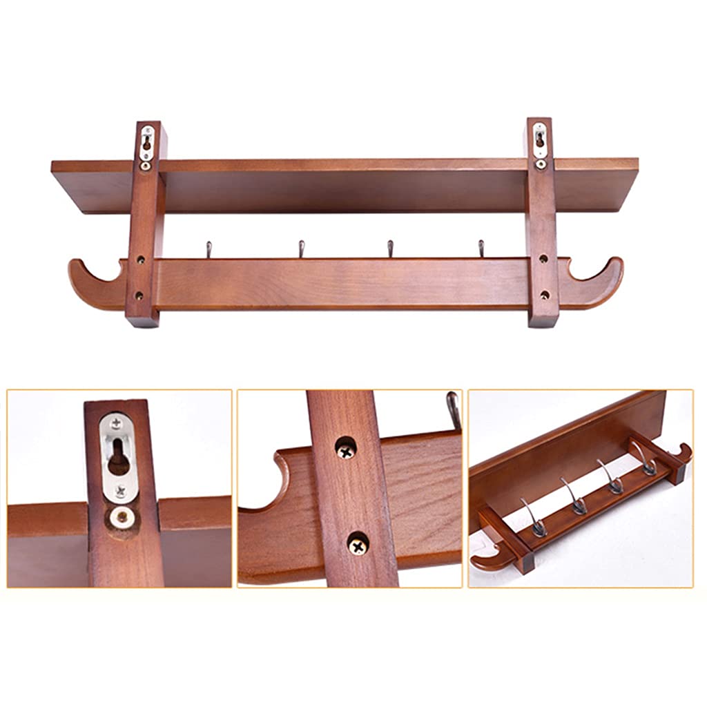 SAeWare Appendiabiti da parete in legno rustico con ganci, marrone mensola da ingresso con ganci appendiabiti per fango, camera da letto, cucina, bagno, cappelli, cappotti, sciarpe, 69 cm, 69 cm