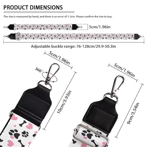 Image of Coldinair Dog Paw Bag Handle Strap Replacement Heart Love Bag Strap for Women Men Luggage Strap Suitcases Luggage Carrying Bag