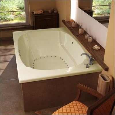 St. Lucia 48 x 72 x 23" Corner Air Jetted Bathtub Color/Trim / Tile Flange / Drain / Pump: Biscuit / Polished Brass / No / Left / Right