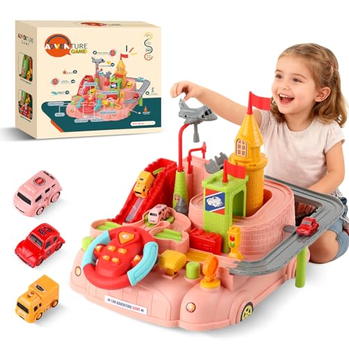 2026 Upgraded Car Adventure Toy for 3 4 5 6 Year Old Boys Girls, Race Track Toy with Steering Wheel & Sound, Montessori STEM Toys for Toddlers, Fine Motor Skills Birthday Gift for 3-5 Year Old Kids, Image 1 2026 Upgraded Car Adventure Toy for 3 4 5 6 Year Old Boys Girls, Race Track Toy with Steering Wheel & Sound, Montessori STEM Toys for Toddlers, Fine Motor Skills Birthday Gift for 3-5 Year Old Kids, Image 1