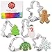 Ann Clark Cookie Cutters 5-Piece Winter Christmas Cookie Cutter Set with Recipe Booklet, Snowflake, Wool Sweater, Snowman, Gingerbread Boy, Snow Covered Tree
