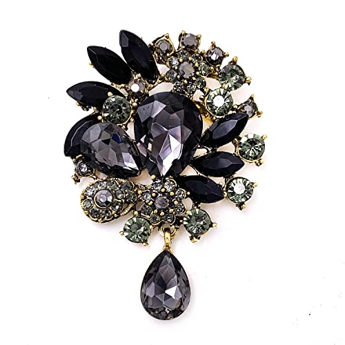 Broche en strass bleus LAXPICOL pour sublimer une tenue de soirée