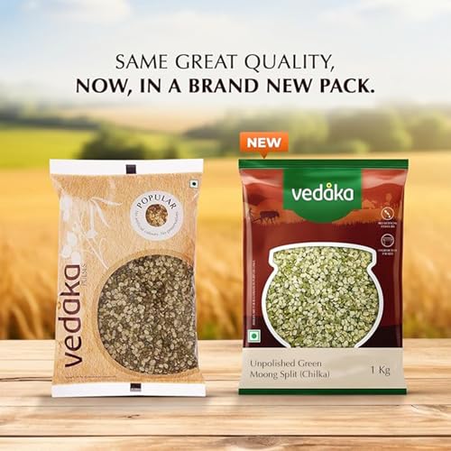 Image of Amazon Brand - Vedaka Popular Green Moong Split / Chilka, 1 kg