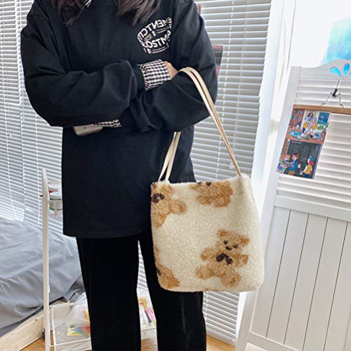 Amosfun 1 Unidade Bolsa Mensageiro de Pelúcia Adorável Bolsa Crossbody Bolsa Feminina Bolsa de Ombro