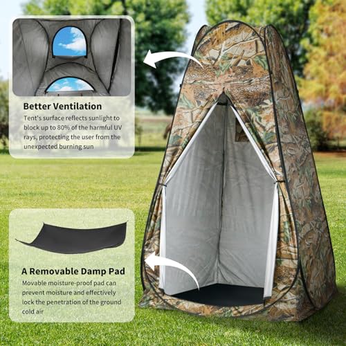 Pop Up Privacy Shower Tent, Outdoor Portable Changing Tent Camping for Camping Beach Toilet Shower Bathroom Changing Room Sun Shelter with Window with Carry Bag image 5