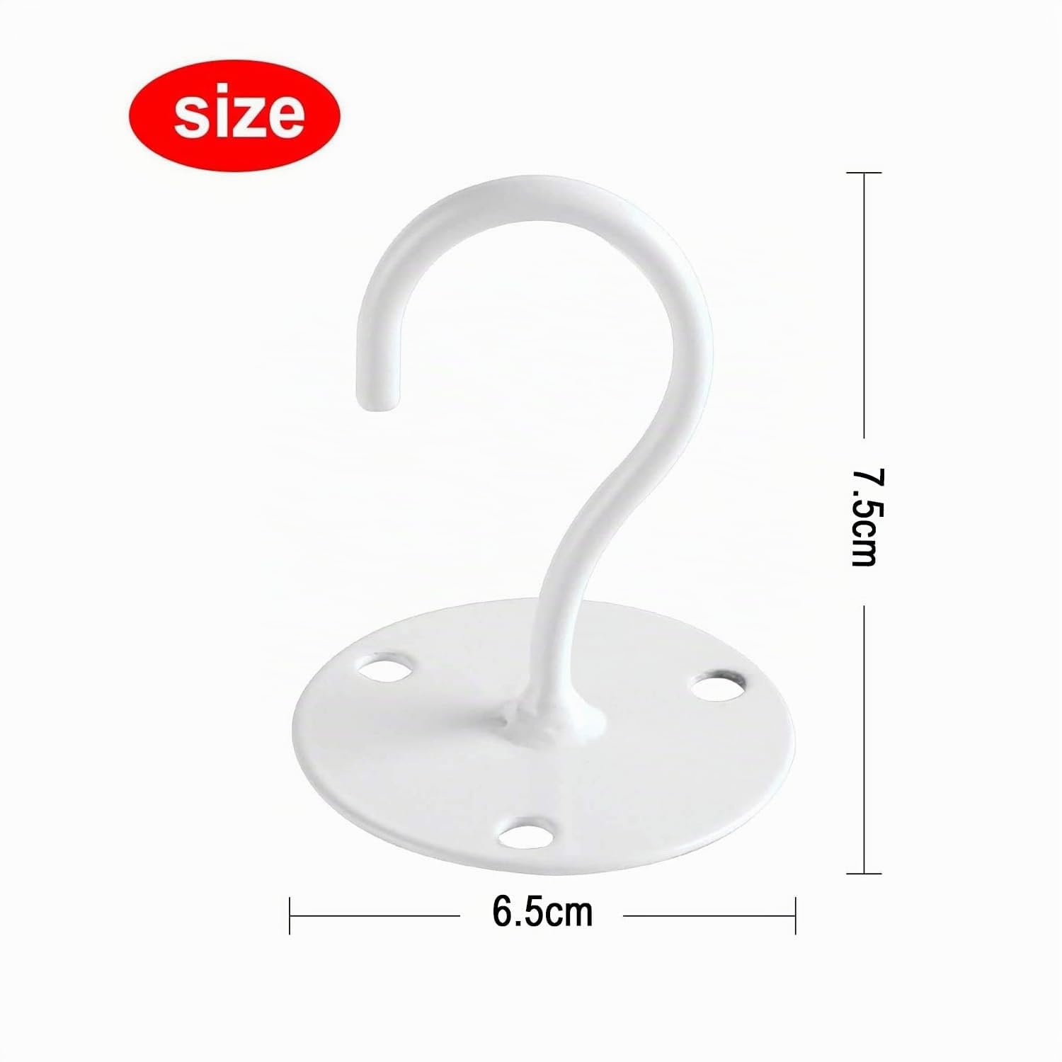 Voarge - Ganchos de techo de acero inoxidable (2 unidades, soporte de pared, para macetas, con tornillos para colgar comederos de pájaros, color blanco
