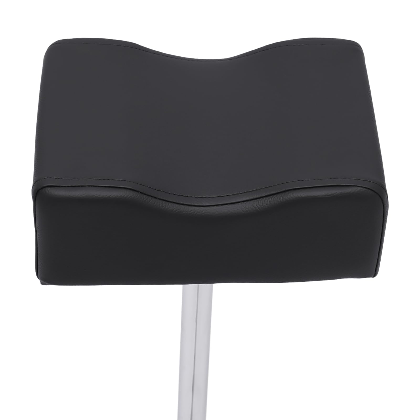Reposapiés para pedicura, taburete ajustable, con reposapiés y almohadilla de PVC, taburete profesional para el cuidado de los pies para terapeutas y técnicas de uñas en negro