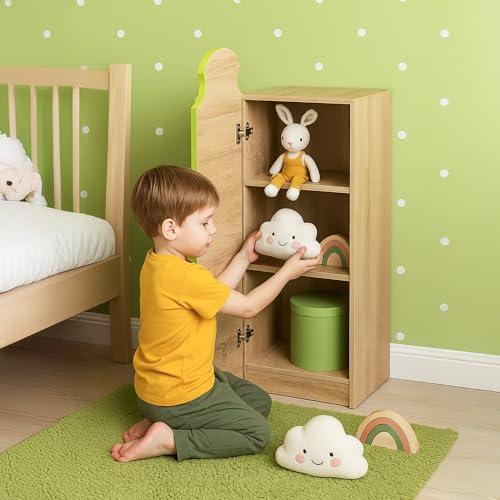 Image of Alex Daisy Holland Storage Cabinet Wardrobe Bookshelf for Kids Boys & Girls | Chemical-Free Soft-Close Scratch-Resistant Engineered Wood | Adjustable Shelves | Year Warranty (Green)