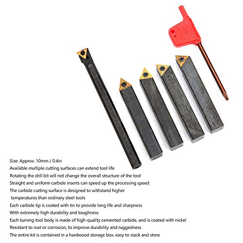 Set de herramientas de torneado indexables de carburo 10mm miniatura 7