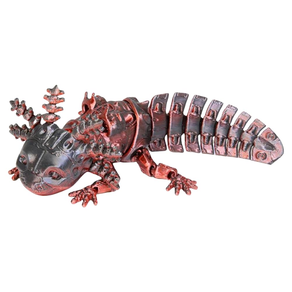 HTU 3D Printed Animals, Axolotl Toy, Stress Relief Desktop Figurine, Articulated 3D Printed Axolotl for Office Home