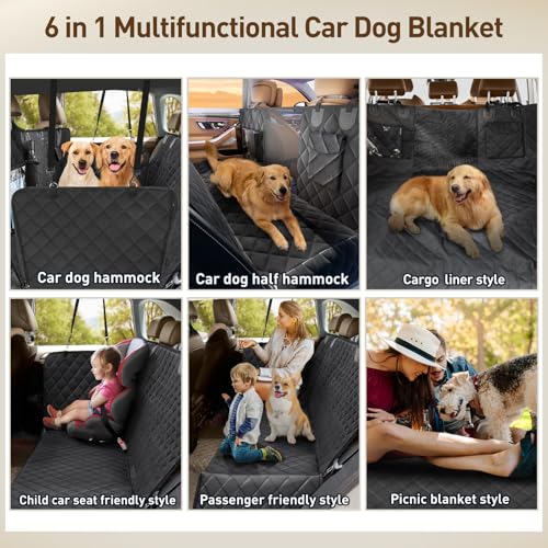 Gimars Hundedecke Auto Rückbank, 157x137cm Große Verdickte Kratzfest Wasserdicht Hunde Autositz Rückbank, Universal Hundedecke Auto Mit Abnehmbarer Vorderer Abdeckung Und Sichtfenster Für PKW LKW SUV