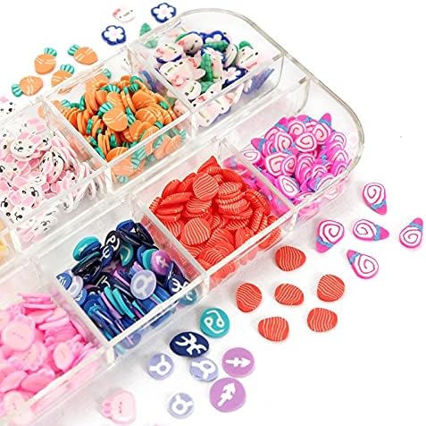 Easter Eggs Bunny Design Polymer Clay Slices Slime Easter Nail Art Decorations Soft Pottery Sequins Easter Nails Accessories - (Color: 12FHJ)