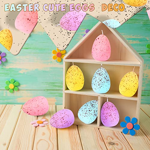 12 Pieces Easter Eggs Shape Candles Easter Candles Colorful Spring Easter Eggs Candle Unscented Smokeless Dripless Clean Burning Gifts For Easter Party Decorations Table Home Decor Spring Celebrations #TOP3