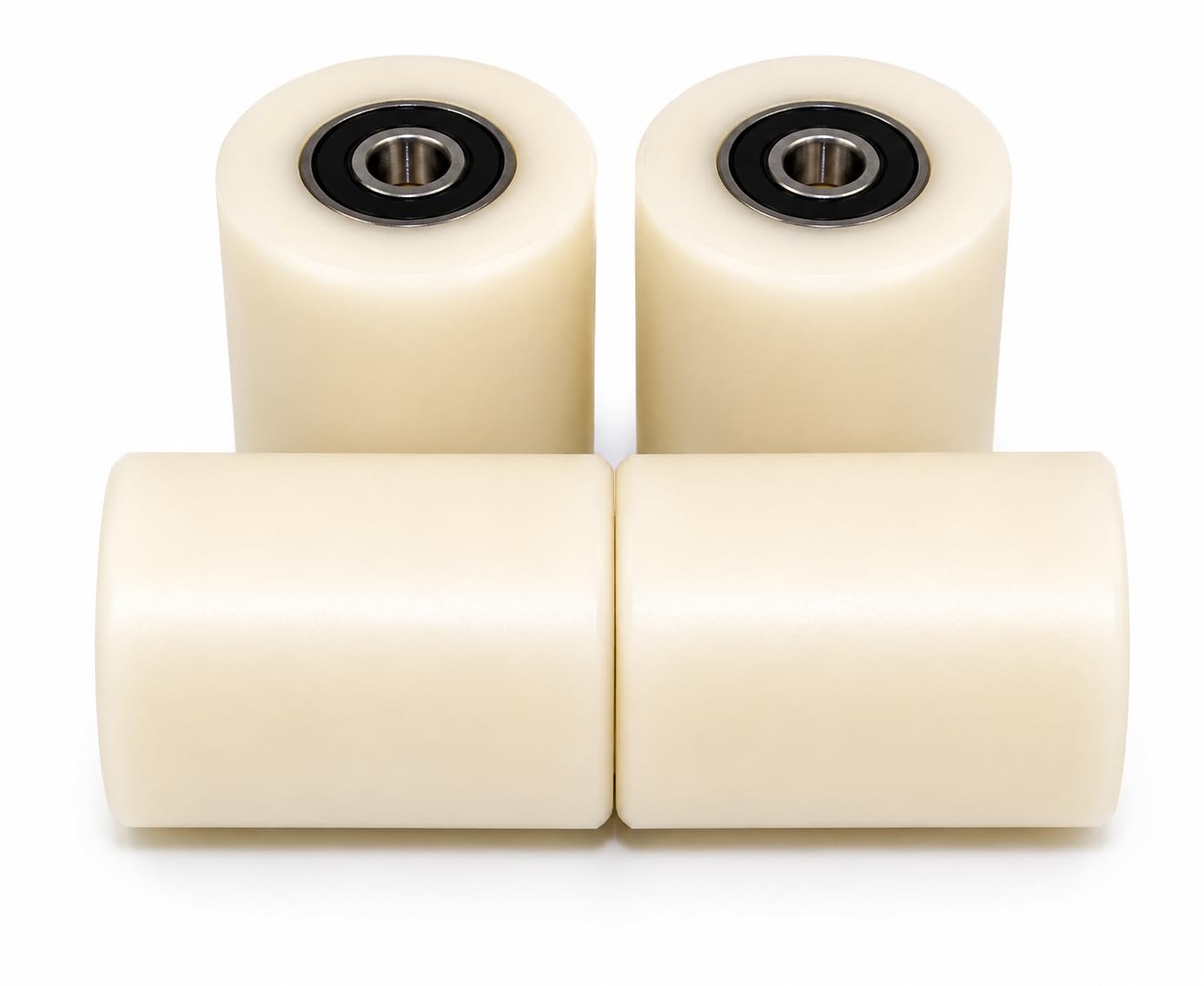 Lot de 4 rouleaux en nylon polyamide, 4 cm de diamètre, 50 cm de largeur, roulements de 0,8 cm, usiné avec précision dans l'UE (40-50-8)