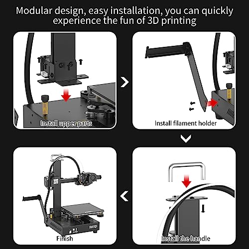 CRUX1 FDM 3D-printer met geruisloos metalen plaat-moederbord, dubbele XY-as-geleiderails, zeer nauwkeurige desktop-3D-printer voor beginners, afmetingen 19 x 19 x 18 cm - Afbeelding 3