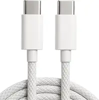 Cabo USB-C Tipo C 60W Trançado 1M Premium De Nylon Compatível com iPhone 15, 15 Pro/Max, iPhone 16, 16 Pro/Max, iPhone 17, 17Pro/Max, Samsung Galaxy, IOS/Android
