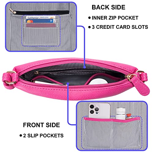 Image of Solene Small Multi Zipper Pocket Crossbody Bag with Adjustable Strap, Lightweight Travel Purse, Daily Small Messenger Pouch