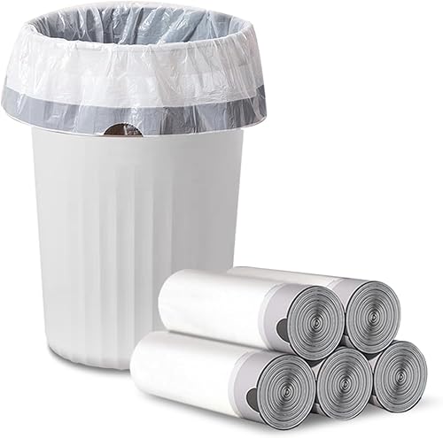 Bolsas de basura de 4 galones, 100 bolsas de basura con cordón, forros gruesos sin perfume para baño, dormitorio, oficina, papelera