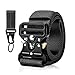 MELLIEX Ceinture Militaire Tactique pour Hommes, Ceintures en Nylon à Boucle de Métal Robuste à Libération Rapide avec Porte-clés (Noir),Taille unique,Noir