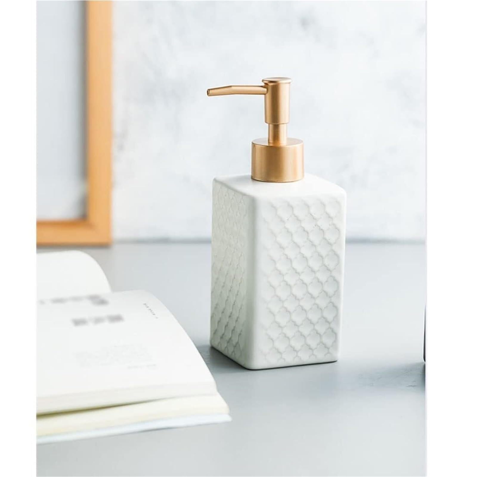 Dispenser di sapone da appoggio Dispenser di sapone con testa della pompa dorata opaca for cucina, bagno, nuova casa a prezzi Complementi d'arredo e accessori(C)
