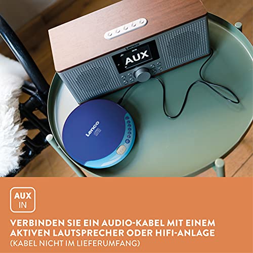 Lenco CD-011 - Tragbarer CD-Player Walkman - Diskman - CD Walkman - Mit Kopfhörern und Micro USB Ladekabel - Blau - Image 8